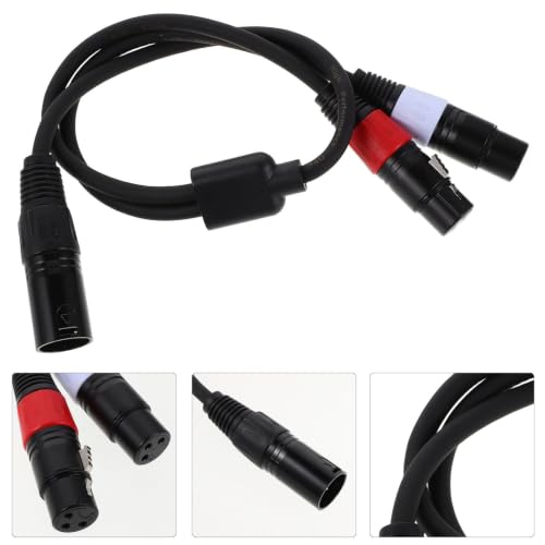 HOMSFOU 0.5m XLR Audio Splitter Cable Male to Dual Female Balanced Microphone Patch Cord with Efficient Signal Conversion and Plug and Play for Studio and Performance Use