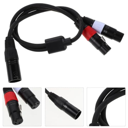 HOMSFOU 0.5m XLR Audio Splitter Cable Male to Dual Female Balanced Microphone Patch Cord with Efficient Signal Conversion and Plug and Play for Studio and Performance Use