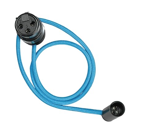 KONDOR BLUE | 17 Inch Right Angle Mini XLR (TA3) to Right Angle XLR Audio Cable | 3-Pin Mini XLR Male to XLR Female, Shielded Balanced Mic Cable for On-Camera Audio Rigs | Blue