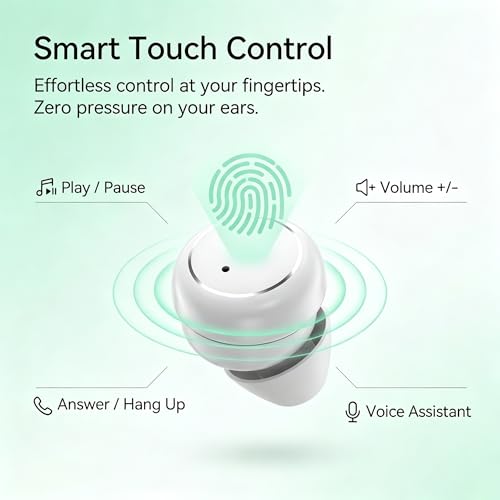 Ultra-Mini Sleep Earbuds for Side Sleepers, Bluetooth 6.0 Invisible Earphones with Fidget Toy Case, 30H Playtime, IPX5 Sweatproof, Touch Control for ASMR, Work, Commute & Travel - color: Black