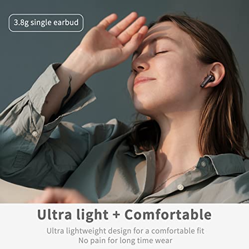 Wireless Earbuds, Bluetooth 5.4 Headphones in Ear with 4 ENC Noise Cancelling Mic, New Wireless Earphones HiFi Stereo Deep Bass 40H Playtime, In-Ear Bluetooth Earbuds LED Display IP7 Waterproof, USB-C - color: Deep Black