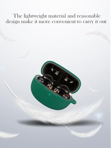 Case for EarFun Clip Wireless Open Earbuds,Soft Protective,Shockproof, BOVUGAC Silicone Case Cover with Keychain & Cleaning Kit & Lanyard-Green - color: Green