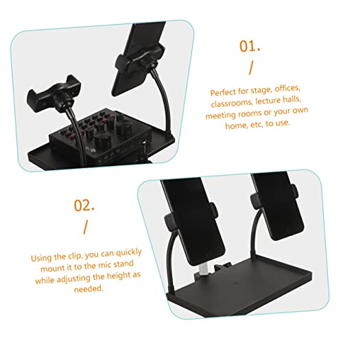 IMIKEYA Mic Sound Card Tray for Microphone Stand Clamp-on Accessory for Singing Easy to Install