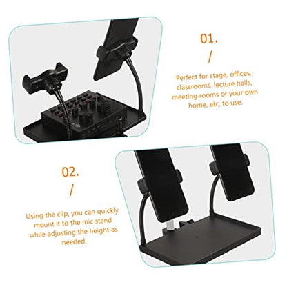 IMIKEYA Mic Sound Card Tray for Microphone Stand Clamp-on Accessory for Singing Easy to Install