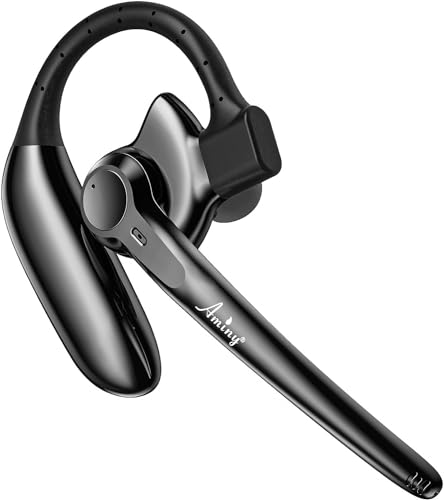 AMINY Wireless Bluetooth Headset with Microphone 30 Hrs Talking Time V5.3 Auriculares Bluetooth Earpiece,AI Noise Cancelling Bluetooth Earphones for Trucker Office Home