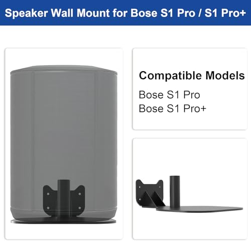 Upgraded Speaker Wall Mount for Bose S1 Pro/S1 Pro+, Hidden Wall Mount Speaker Bracket for Bose Speakers Mounting Bracket, Black