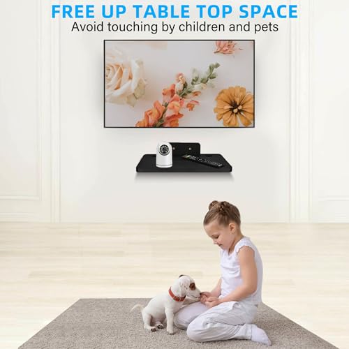 BAMTALK Floating Wall Mounted AV TV Shelf, Wooden DVD DVR Mount Component Shelves for Players, Projector, PS4, Xbox, Game Console, Cable Boxes, Games Consoles, TV Accessories