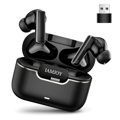 IAMJOY Gaming Earbuds, 20ms Low Latency, Active Noise Cancelling with 6 Mic, 2.4GHz & Bluetooth, 35 Play Time, Wireless Earbuds Compatible with Meta Quest 3/2, PS5/4, Steam Deck, VR, Switch, PC - color: Black
