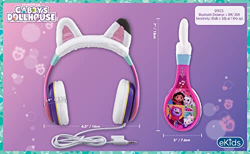Gabbys Dollhouse Kids Headphones with 3.5mm Jack, Wired Headphones | Adjustable Headband - color: Gabbys Dollhouse