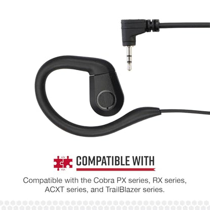 Cobra 2.5mm C-Style in-Ear Headset | Compact Low-Profile Communication Earpiece for Two-Way Radios with Discreet Design and Clear Audio Quality - style: In-Ear Headset