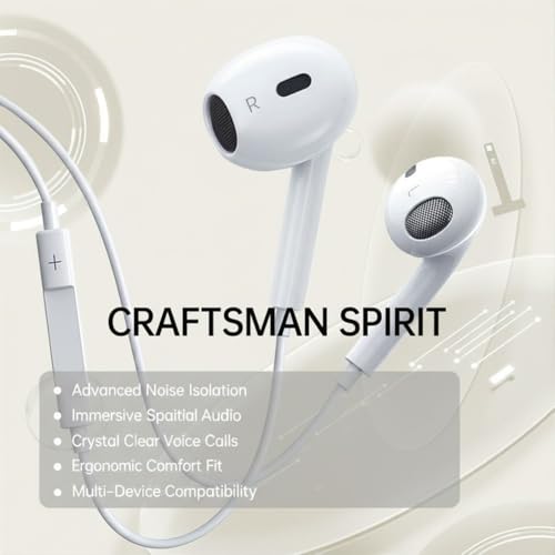 2 Pack USB C Headphones, Wired Earbuds for iPhone 17 16 15 Pro Max, 16e, 16 Plus & 15 Plus, USBC Ear Buds in-Ear Earphones with Microphone & Volume Control, Clear Stereo Sound & Noise Isolation