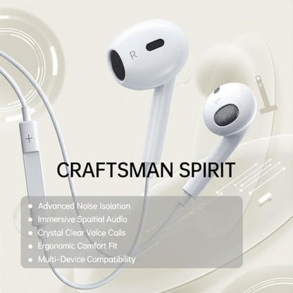 2 Pack USB C Headphones, Wired Earbuds for iPhone 17 16 15 Pro Max, 16e, 16 Plus & 15 Plus, USBC Ear Buds in-Ear Earphones with Microphone & Volume Control, Clear Stereo Sound & Noise Isolation