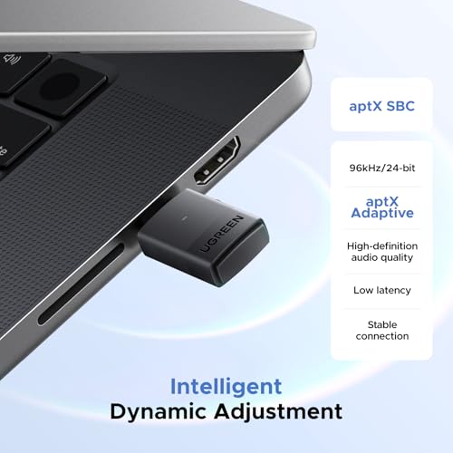 UGREEN USB-C Bluetooth Adapter for PS5 / PC with LE Audio, aptX Adaptive | HD/aptX/SBC, Bluetooth 6.0 Transmitter, Dual Pairing & One-to-Many Broadcast for Wireless Headphones