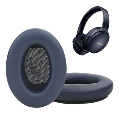 Replacement Ear Pads for Bose QuietComfort 45 QC35 QC35ii QC25 QC15 Over-Ear Headphones with Protein Leather& Memory Foam (Navy Blue) - color: QC45 Navy Blue
