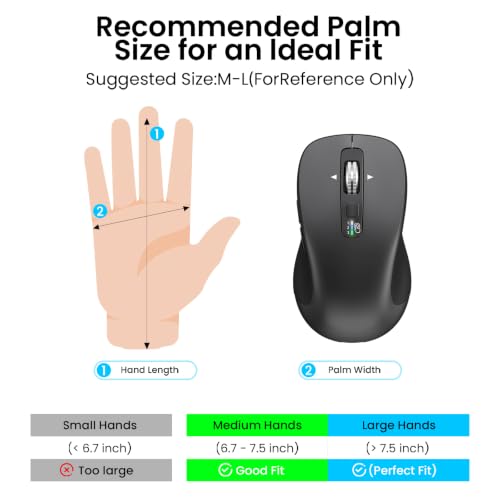 CITLLA Wireless Bluetooth Mouse, Multi-Device Ergonomic Mouse - color: All Gray