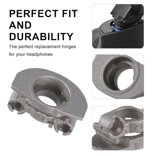 Hinge Swivels + U Shaped Metal Hinge Lock for Sony WH-1000XM4(Silver,Left) | Durable WH-1000XM4 Replacement Parts Accessories Hinge Spins,As Same As OEM Repair Kit Set - color: Silver-Left