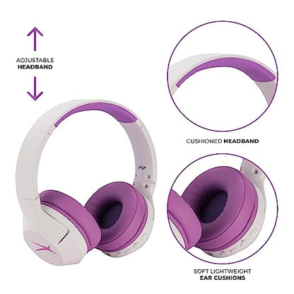 Altec Lansing Kid Safe Noise Cancelling Wireless Headphones 15H Battery, 85dB Volume Limit, Foldable Design Powerful Sound, Active Noise Cancellation Perfect for Kids Ages 7+ - color: Purple