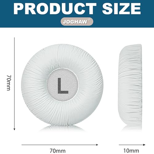 Replacement Ear Pads for JBL Tune 600BTNC/660NC/T600BT/670NC - Protein Leather (Textured PU Leather) with Memory Foam - White - color: White
