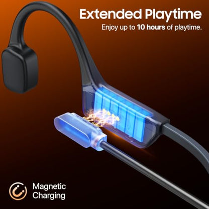 Bone Conduction Headphones, IPX8 Waterproof Swimming Headphones with MP3 Mode 32GB Memory, Bluetooth 5.4, Secure Fit, Open Ear Earbuds Up to 10 Hours Playtime for Fitness and Running