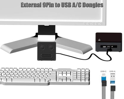 ElecGear Internal/External USB Computer Speaker (Slim), 9Pin USB Connector for PC Case Motherboard, Additional Adapter and Magnetic Metal Stand for Desktop Laptop Android Phones