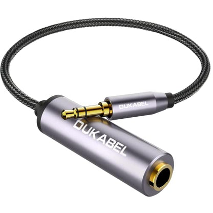 DUKABEL 1/4 to 3.5mm Adapter, 6.35mm to aux Mini Stereo Cable - 30CM | 1/4 Inch Female to 1/8inch Male Headphone Adapter, for Headphone, Amplifiers, Guitar, Amp etc - size: 30CM, style: 3.5mm Male to 6.35mm Female