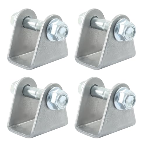 Universal Shock Mount Kit, Silver Steel, 4 Pack | ATV Dirt Bike Compatible, U Shape Suspension Bracket, Includes Hardware, For Go-Karts Motorcycles