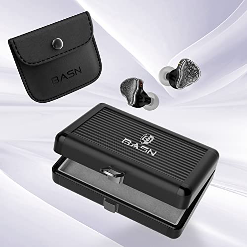 BASN Bmaster5 in Ear Monitor Headphone,1DD+4BA 5 Driver Musician IEM Earbud | 10mm DLC Diaphragm, Pentaconn Connector OFC Cable, Aluminum Case, Noise Isolation IEM for Drummer Audiophile (Midnight Black) - color: Midnight Black
