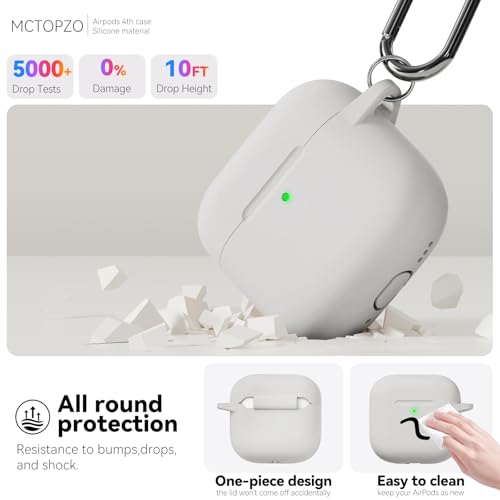 for AirPods 4 Case 2024 with Cleaner Kit & Keychain-Khaki | Silicone Protective Cover for Apple AirPods 4th Generation Case,for Women Men,One-Piece Design,Shockproof,Dust Proof - color: D-Khaki