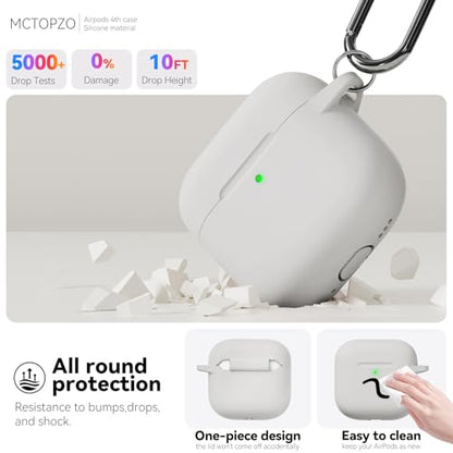 for AirPods 4 Case 2024 with Cleaner Kit & Keychain-Khaki | Silicone Protective Cover for Apple AirPods 4th Generation Case,for Women Men,One-Piece Design,Shockproof,Dust Proof - color: D-Khaki