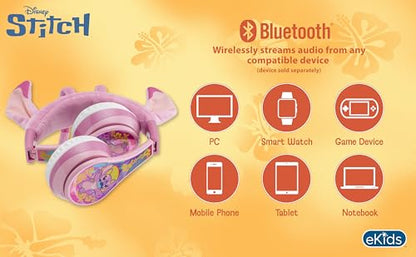 Disney Stitch Angel Bluetooth Headphones for Kids, Wireless Headphones - color: Angel