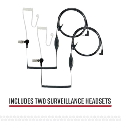 Cobra GA-SV01 2P Surveillance Walkie Talkie Headset Microphone, Black | Compatibile with All MicroTalk Two-Way Radios, Silicone Ear Tip, (2-Pack) - style: Surveillance Headset Mic - 2 Pack