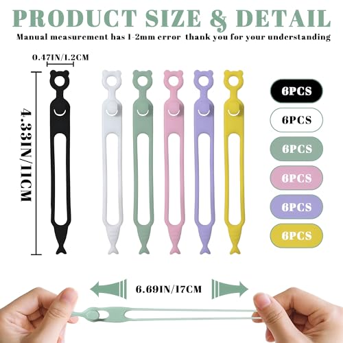 Cord Organizer,36PCS Silicone Cable Ties,Reusable Weatherproof Travel Cable Organizer,High Elasticity Wraps for Bundling Earphone,Phone Charger,Computer Cords,Wire Straps in Home,Office,Kitchen,School - style: Style 1