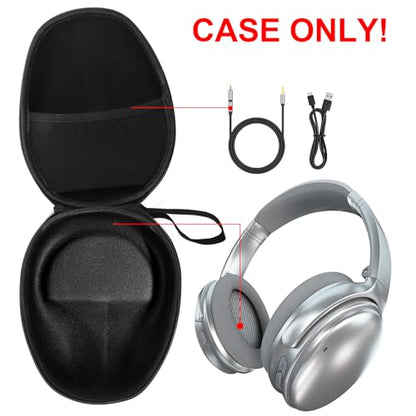 Tosnail 2 Pack Full-Sized Hard Headphone Case - Great Protection for Audio Technica, Beats, Sony and More - Black