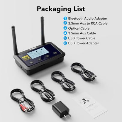 1Mii B03Pro+ Bluetooth 5.3 Transmitter Receiver w/LDAC for TV Home Stereo