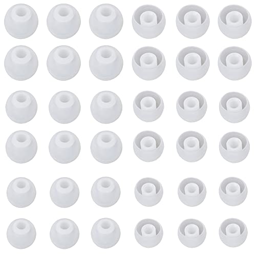 Silicone Ear Tips Replacement Earbud Tips for In-Ear Headphones (Inner Hole 3.8mm-5.5mm) 18 Pairs S M L - color: Transparent white