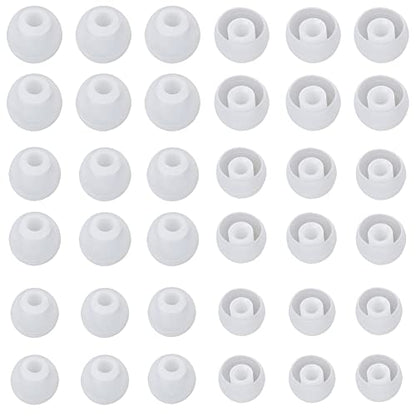 Silicone Ear Tips Replacement Earbud Tips for In-Ear Headphones (Inner Hole 3.8mm-5.5mm) 18 Pairs S M L - color: Transparent white
