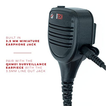BTECH QHM22D Dual Push-to-Talk (PTT) Speaker Mic, Platinum Series IP54 Rainproof Shoulder Mic for BaoFeng, BTECH, Kenwood Radios - size: Single, style: QHM22D Dual PTT Speaker Mic
