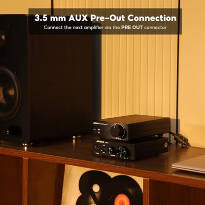 AIYIMA A07 Premium TPA3255 Power Stereo Amplifier with AUX Pre-Out 300W*2 | Swappable Op-Amp | 2 channel Desktop integrated Class D Stereo HiFi Amp For Passive Bookshelf Speaker & 2.0/2.1 Home theater