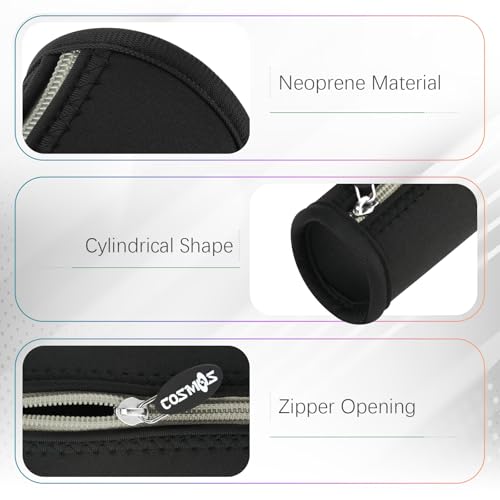 Cosmos Neoprene Case Bag Holder Zipper Pouch for Stylus Pen, Black Color with Gray Zipper - color: Gray Zipper