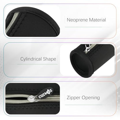 Cosmos Neoprene Case Bag Holder Zipper Pouch for Stylus Pen, Black Color with Gray Zipper - color: Gray Zipper