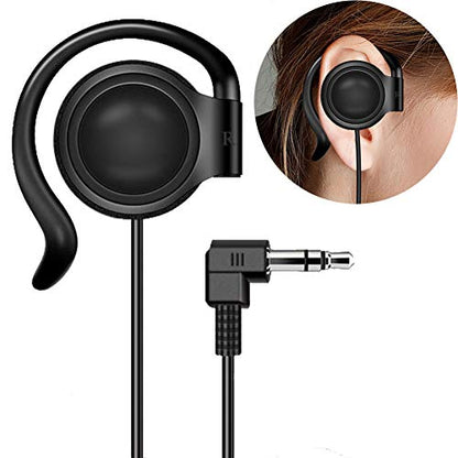 EXMAX Single Headphones 3.5mm Right-Side Earphone One Ear Ear-Hook Headphone for EXD-101 ATG-100T Radio Podcast Laptop MP3 Ear Bud (Right-Side Earphone) - color: Black
