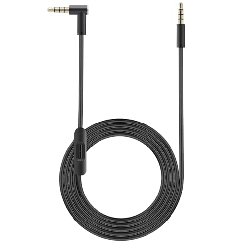 Replacement Audio Cable for Beats Headphones, Beats Cable Compatible with Solo Pro/Studio/Solo, Executive Mixr Pill with in Line& Volume Control (Black) - color: black