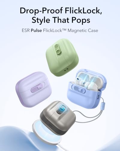 ESR for AirPods Pro 3 Case (2025), Compatible with MagSafe, Light Blue | Compatible with AirPods Pro 3 (USB-C Cable), Magnetic Lid, Full Drop Protection Cover with Lanyard - color: Light Blue, size: AirPods Pro 3 Case
