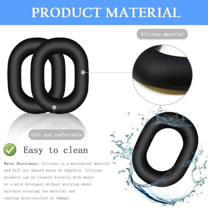 Adhiper XM5 Sweat Covers Accessories for Sony WH-1000XM5 - Black | Soft Silicone Case, 3-in-1 Headphone Covers with Ear Cover & Headband Cover & Shell Protector, Sweatproof & Washable - color: Black