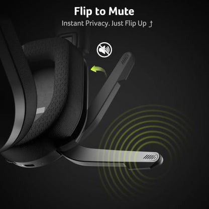 Acer Wireless Gaming Headset for PS5, PS4, PC, Switch, 2.4GHz & Bluetooth 6.0 Gaming Headphone with Flip-to-Mute Mic, Lightweight Glasses-Friendly, 70H Battery - Black - color: Black