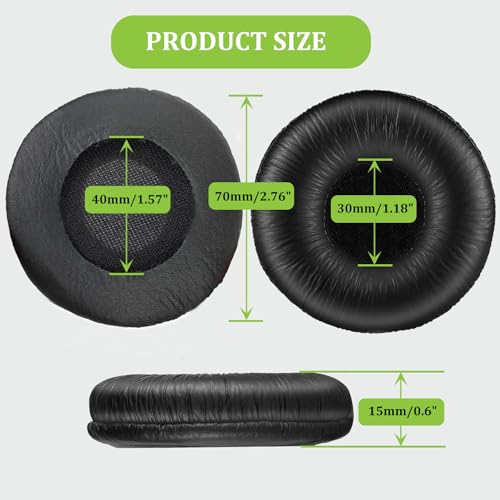 70mm Ear Pads Replacement Ear Cushions for Sony Headphones - 2 Pack