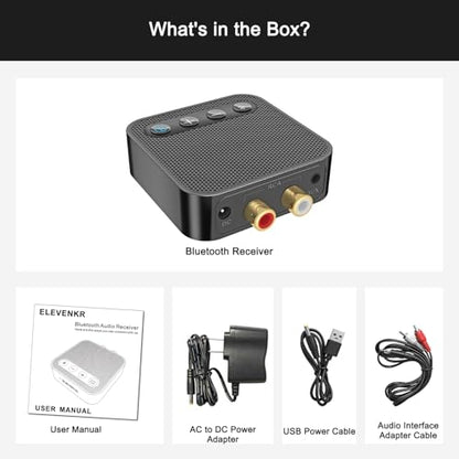 Bluetooth Adapter for Stereo Receiver - aptX HD RCA/3.5mm Output | Bluetooth Audio Receiver for Music Streaming Sound System Works with SmartPhones Tablets, Plug and Play - color: Black