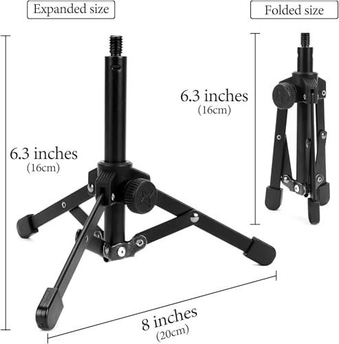 Portable Mic-Tripod-Stand, Metal Desktop Microphone Stand Compatible with HyperX Solocast,Quadcast-2-S,Duocast,Flipcast Microphones