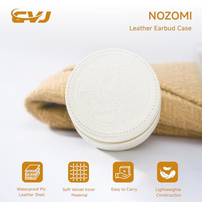 Earbud Case Leather Storage Box Earbud Protective Carrying Case - White