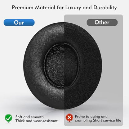 Beats Solo 2 & 3 Earpad Replacement | Beats Replacement Ear Cushions Made of Protein Leather And Memory Foam, Soft and Durable Beats Replacement Ear Pads